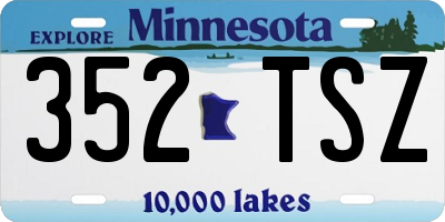 MN license plate 352TSZ