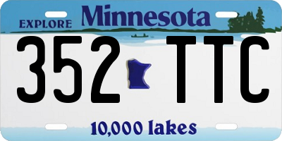 MN license plate 352TTC