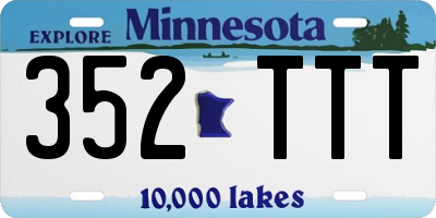 MN license plate 352TTT
