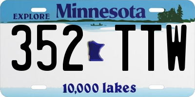 MN license plate 352TTW