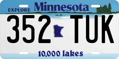 MN license plate 352TUK