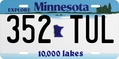 MN license plate 352TUL