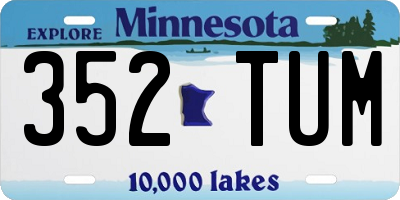MN license plate 352TUM