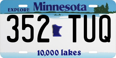 MN license plate 352TUQ