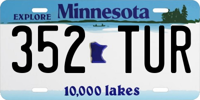 MN license plate 352TUR