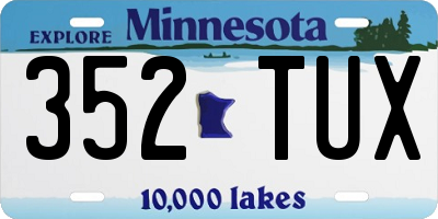 MN license plate 352TUX