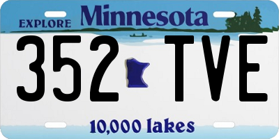 MN license plate 352TVE