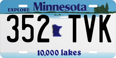 MN license plate 352TVK