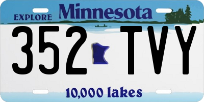 MN license plate 352TVY