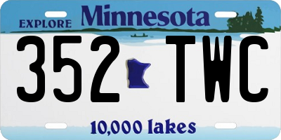 MN license plate 352TWC