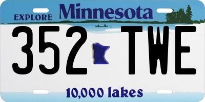 MN license plate 352TWE