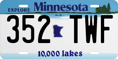 MN license plate 352TWF