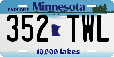 MN license plate 352TWL