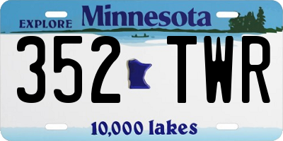 MN license plate 352TWR