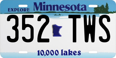 MN license plate 352TWS