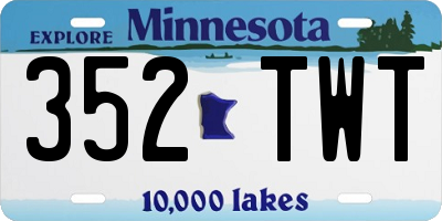 MN license plate 352TWT
