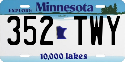 MN license plate 352TWY