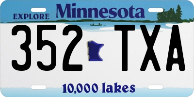 MN license plate 352TXA