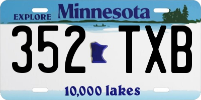 MN license plate 352TXB