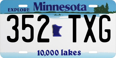 MN license plate 352TXG