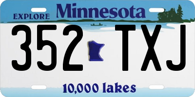 MN license plate 352TXJ