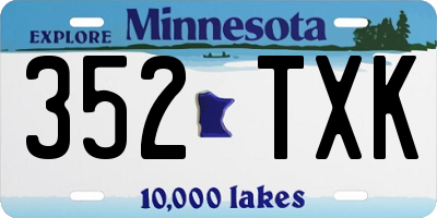 MN license plate 352TXK