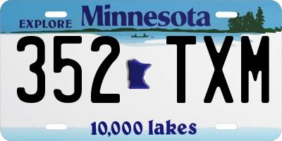 MN license plate 352TXM