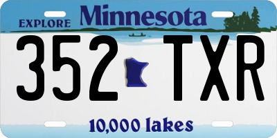 MN license plate 352TXR
