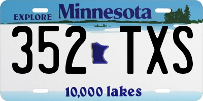 MN license plate 352TXS