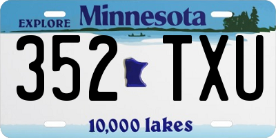 MN license plate 352TXU