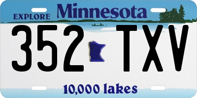 MN license plate 352TXV