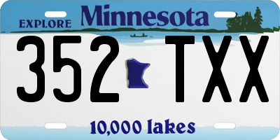 MN license plate 352TXX