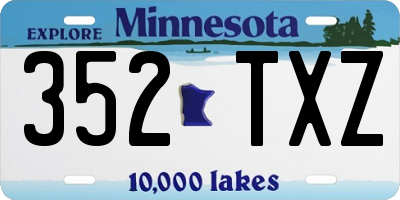 MN license plate 352TXZ