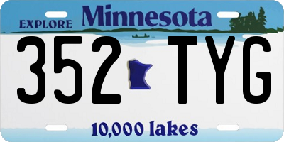 MN license plate 352TYG