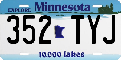 MN license plate 352TYJ