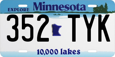 MN license plate 352TYK