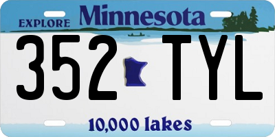 MN license plate 352TYL