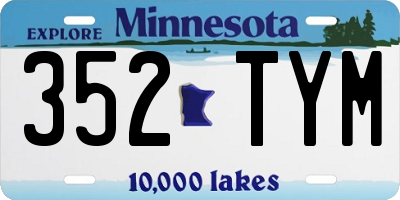 MN license plate 352TYM