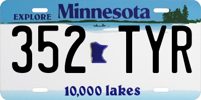 MN license plate 352TYR