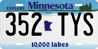MN license plate 352TYS
