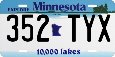 MN license plate 352TYX