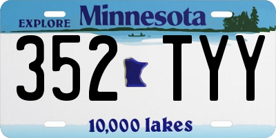 MN license plate 352TYY