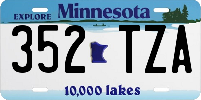 MN license plate 352TZA