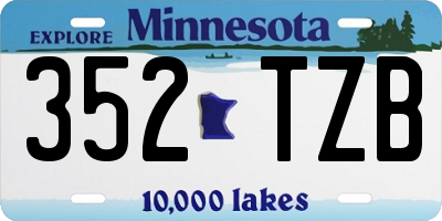 MN license plate 352TZB