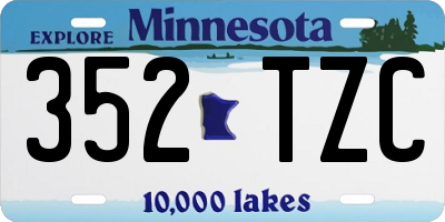 MN license plate 352TZC