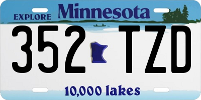 MN license plate 352TZD