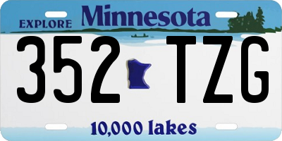 MN license plate 352TZG