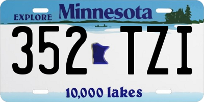 MN license plate 352TZI