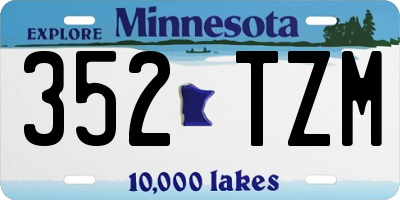 MN license plate 352TZM