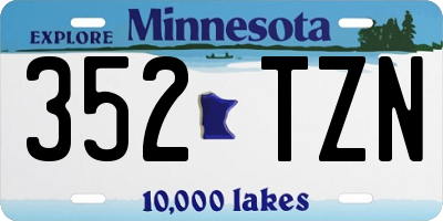 MN license plate 352TZN